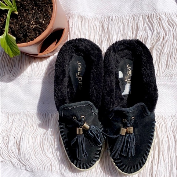 J/Slide Suede Mule with Faux Fur - Picture 2 of 4